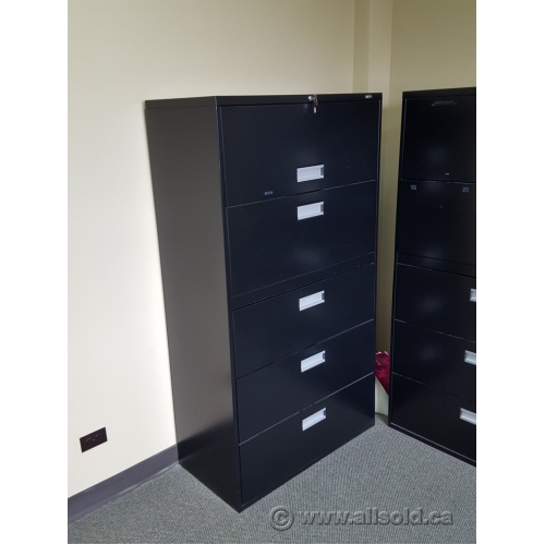 Staples Black 5 Drawer Lateral File Locking Allsold.ca Buy
